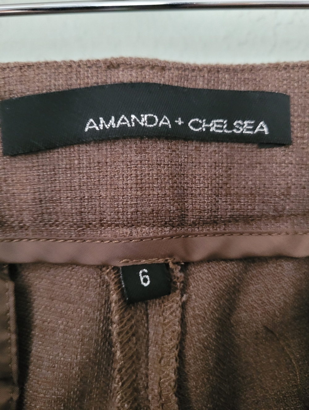Chocolate Brown Knit Trousers - Amanda and Chelsea - Size 6 - Picture 4 of 4